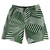 Multiple Lines Pattern 10" Swim Shorts Made in USA - Green Forest and White