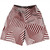 Multiple Lines Pattern Basketball Practice Shorts Made In USA - Red Maroon and White