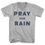 Pray For Rain Adult Cotton V-neck T-shirt - Grey Heather