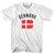 Denmark Country Flag Heritage Adult Cotton T-shirt - White Denmark Country Flag Heritage Adult Cotton T-shirt - White