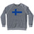 Finland Country Flag Adult Tri-Blend Sweatshirt - Athletic Grey