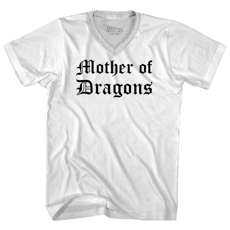 Mother Of Dragons Adult Tri-Blend V-neck T-shirt - White