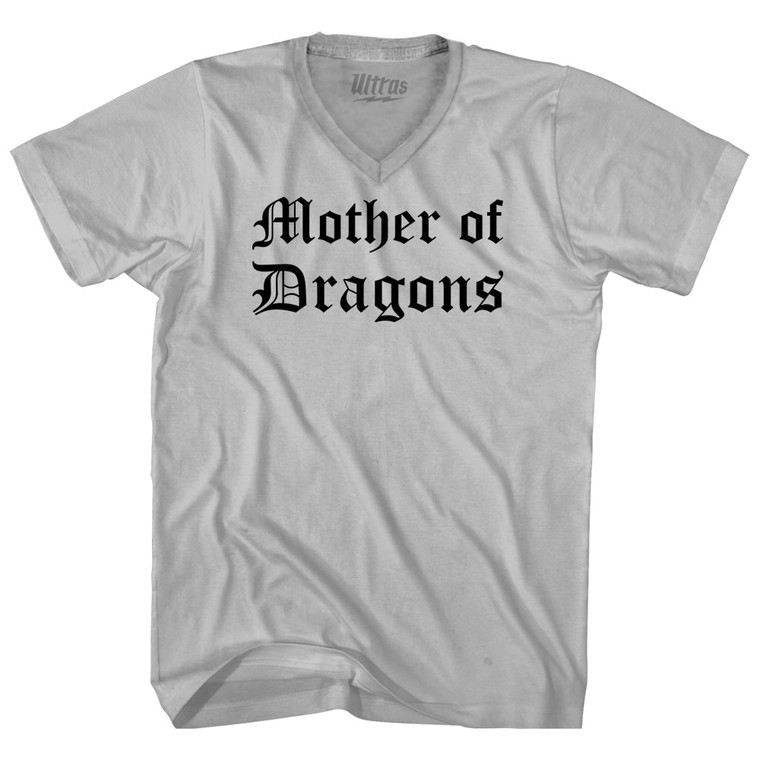 Mother Of Dragons Adult Tri-Blend V-neck T-shirt - Cool Grey