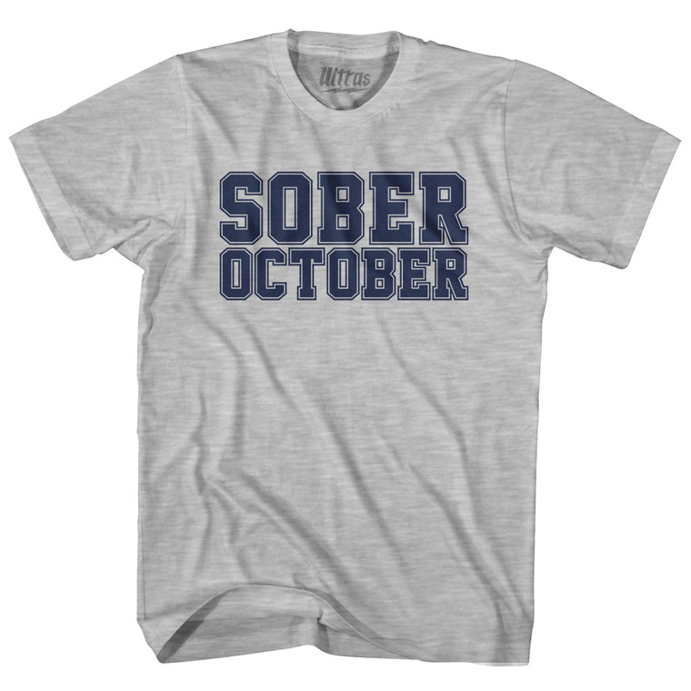 Sober October Womens Cotton Junior Cut T-Shirt - Grey Heather