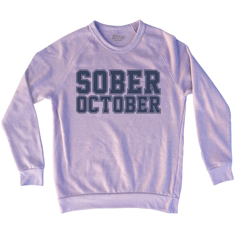 Sober October Adult Tri-Blend Sweatshirt - Pink