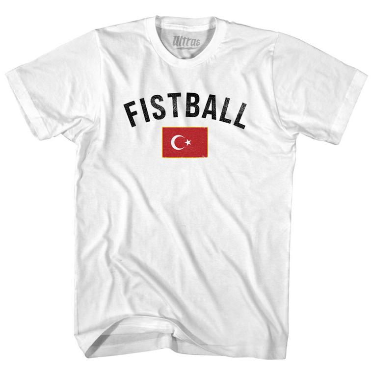 Turkey Fistball Country Flag Womens Cotton Junior Cut T-Shirt - White