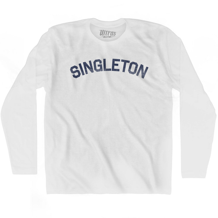 Singleton Adult Cotton Long Sleeve T-Shirt - White