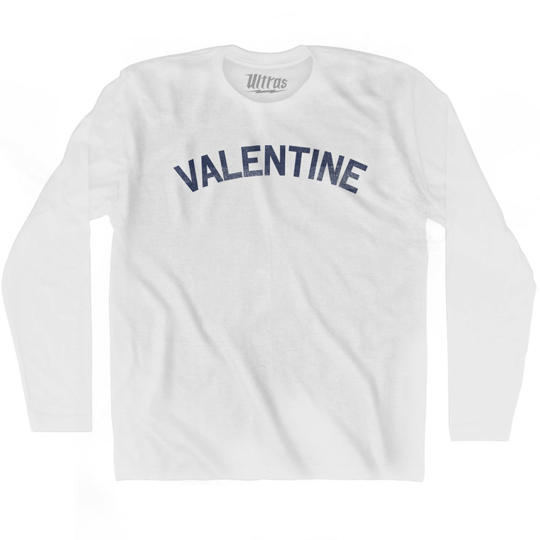Valentine Adult Cotton Long Sleeve T-Shirt - White
