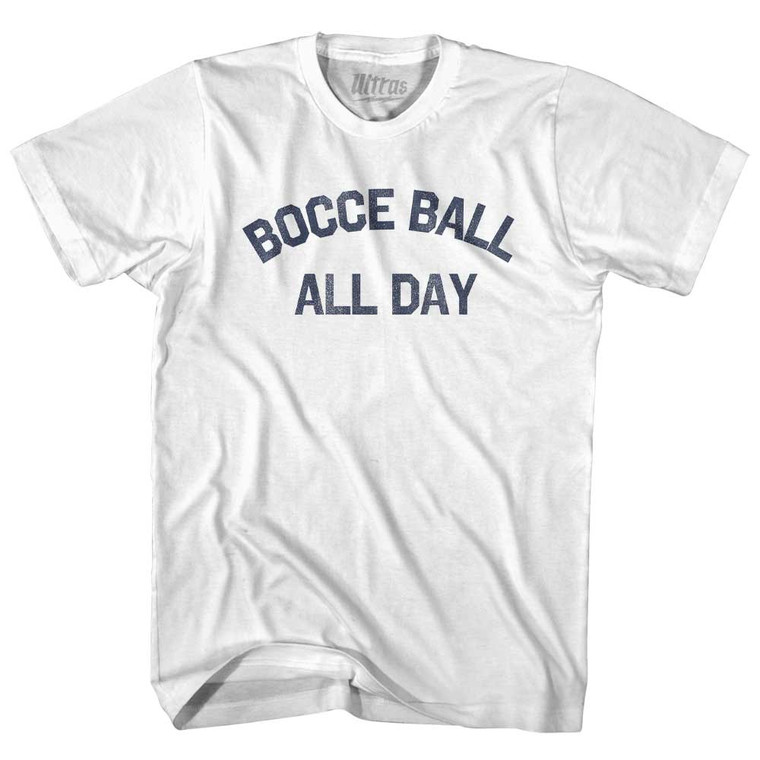 Bocce Ball All Day Womens Cotton Junior Cut T-Shirt - White