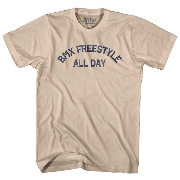 BMX Freestyle All Day Adult Cotton T-shirt - Creme