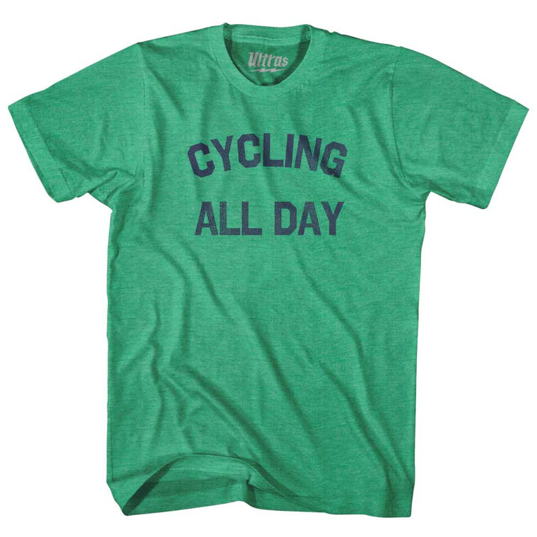 Cycling All Day Adult Tri-Blend T-shirt - Kelly Green
