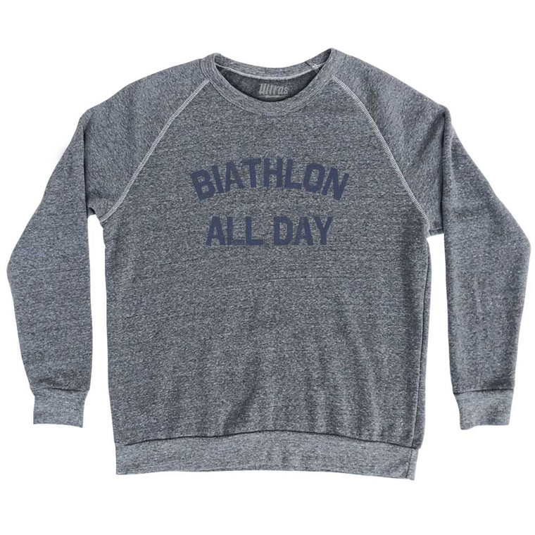 Biathlon All Day Adult Tri-Blend Sweatshirt - Athletic Grey