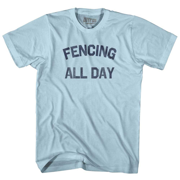 Fencing All Day Adult Cotton T-shirt - Light Blue