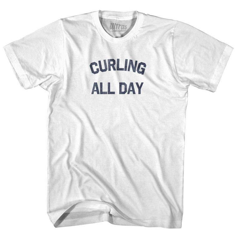 Curling All Day Womens Cotton Junior Cut T-Shirt - White