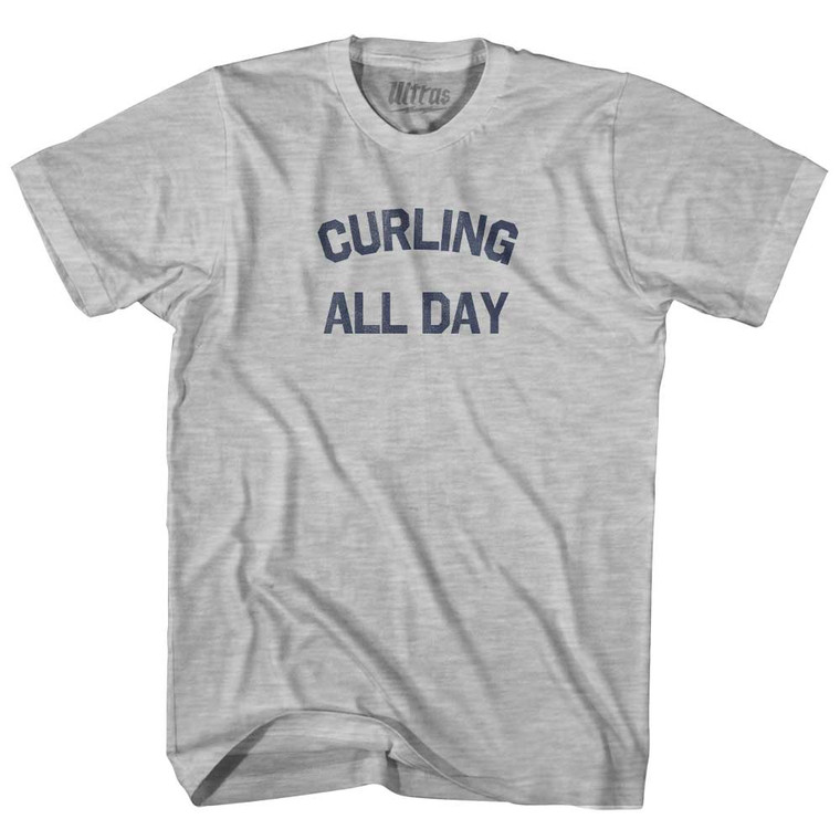 Curling All Day Youth Cotton T-shirt - Grey Heather