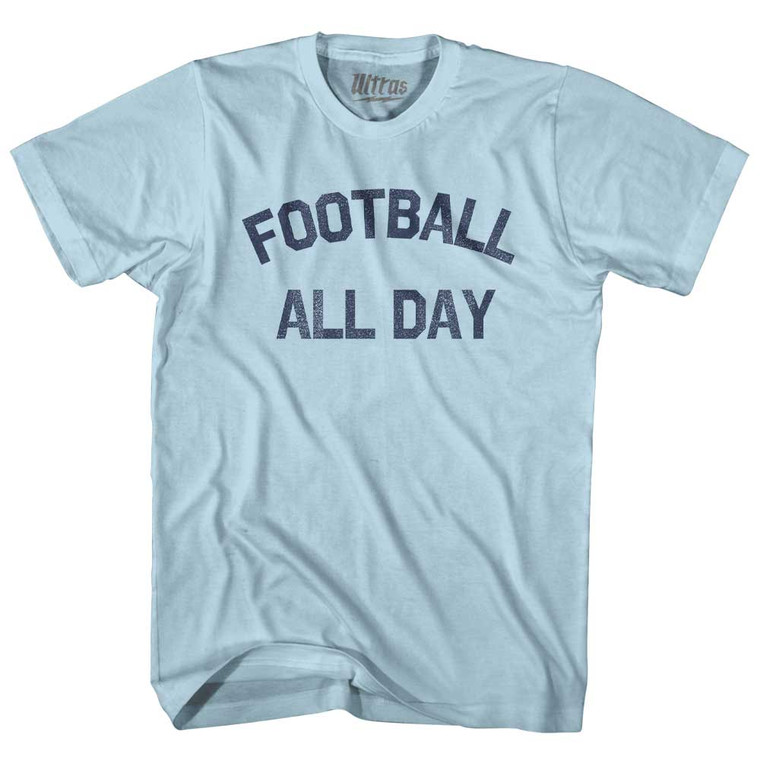 Football All Day Adult Cotton T-shirt - Light Blue
