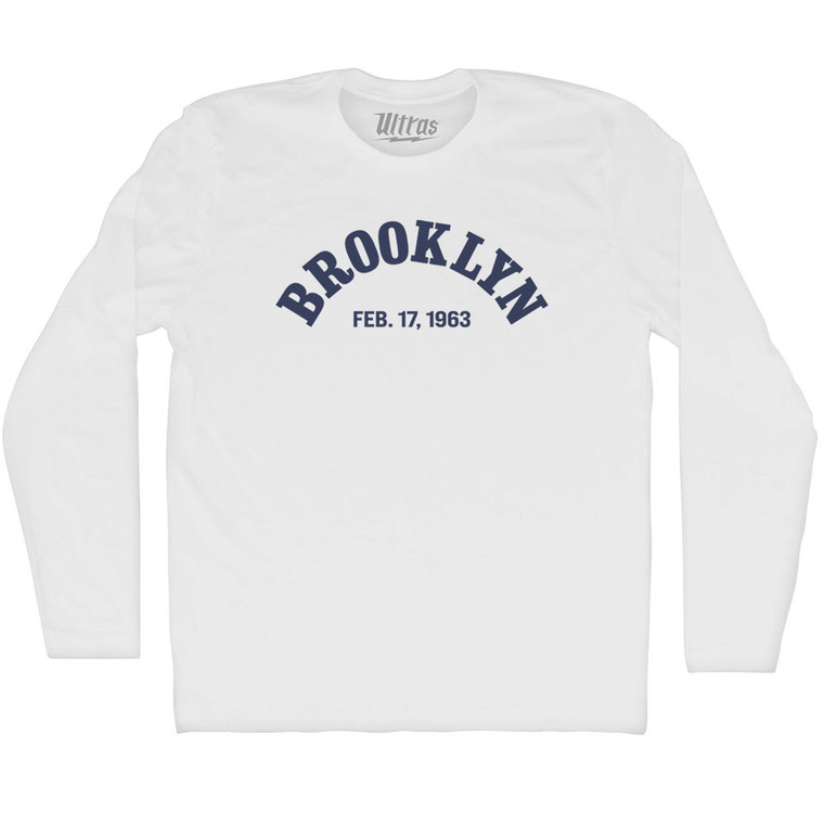 Jordan Birthdate Brooklyn Feb 17 1963 Adult Cotton Long Sleeve T-shirt - White