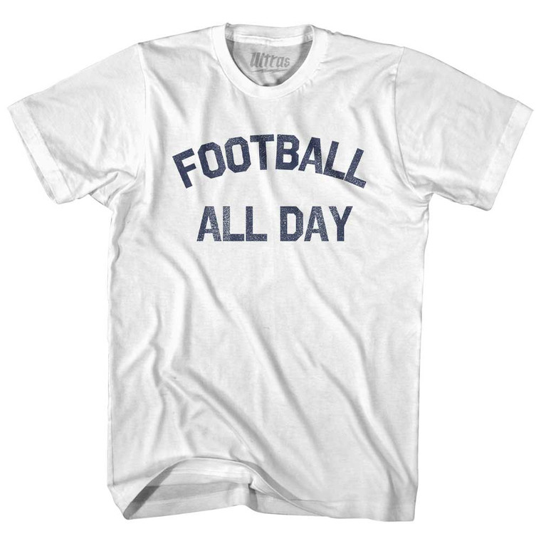 Football All Day Womens Cotton Junior Cut T-Shirt - White