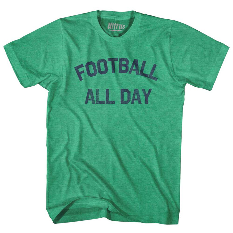 Football All Day Adult Tri-Blend T-shirt - Kelly Green