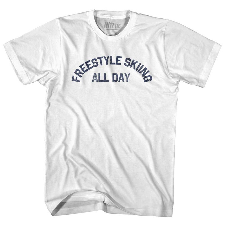 Freestyle Skiing All Day Youth Cotton T-shirt - White