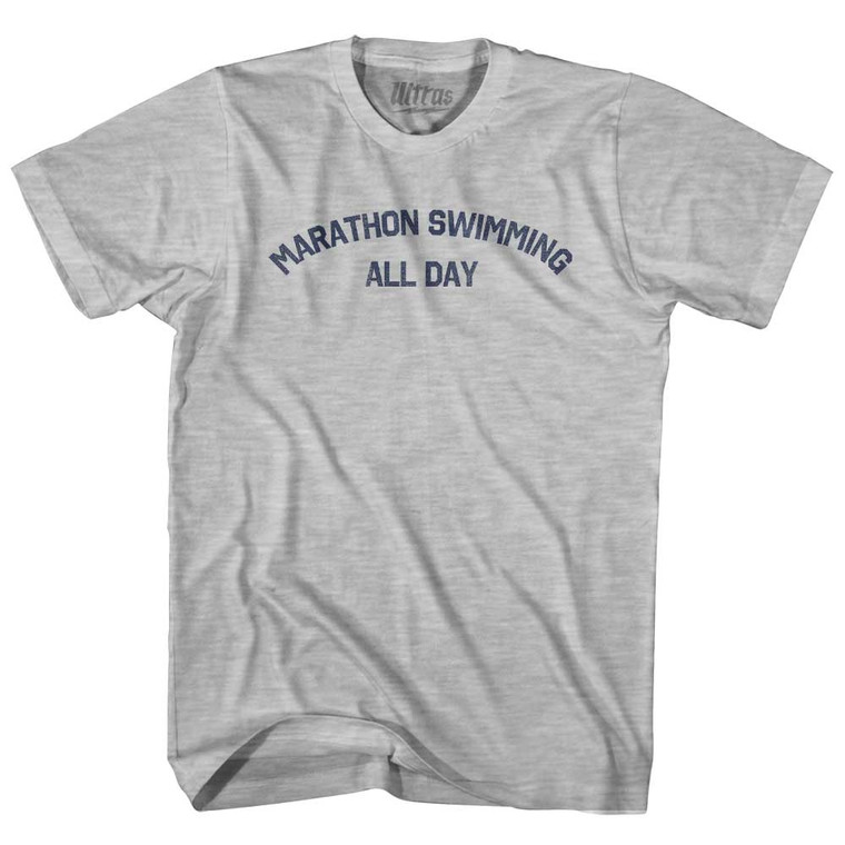 Marathon Swimming All Day Youth Cotton T-shirt - Grey Heather