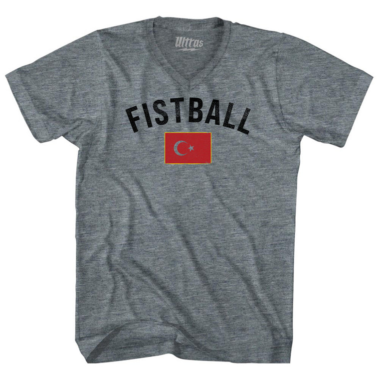 Turkey Fistball Country Flag Tri-Blend V-neck Womens Junior Cut T-shirt - Athletic Grey Turkey Fistball Country Flag Tri-Blend V-neck Womens Junior Cut T-shirt - Athletic Grey