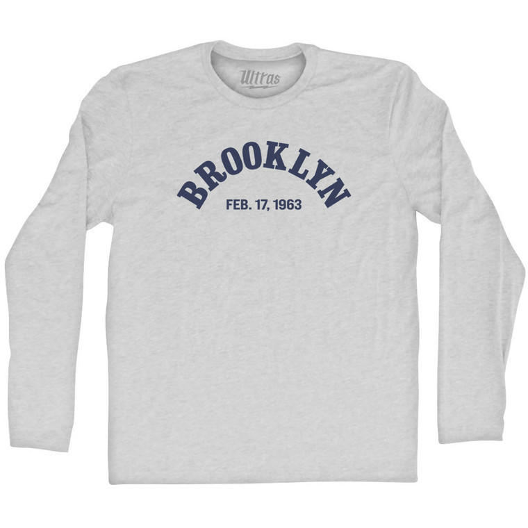 Jordan Birthdate Brooklyn Feb 17 1963 Adult Cotton Long Sleeve T-shirt - Grey Heather