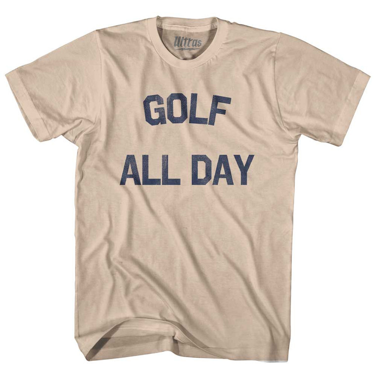 Golf All Day Adult Cotton T-shirt - Creme