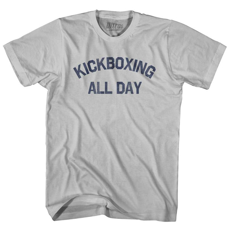 Kickboxing All Day Adult Cotton T-shirt - Cool Grey