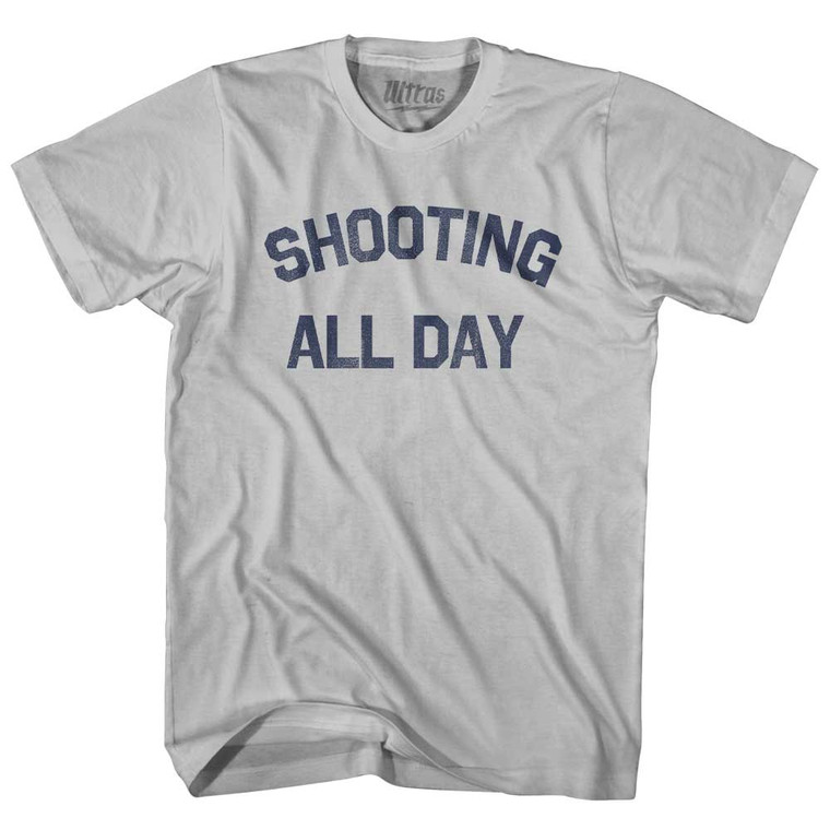 Shooting All Day Adult Cotton T-shirt - Cool Grey