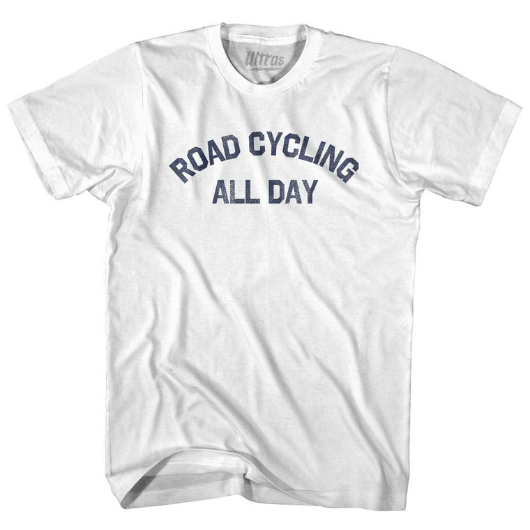 Road Cycling All Day Womens Cotton Junior Cut T-Shirt - White