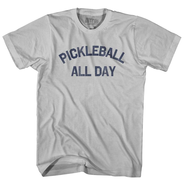 Pickleball All Day Adult Cotton T-shirt - Cool Grey