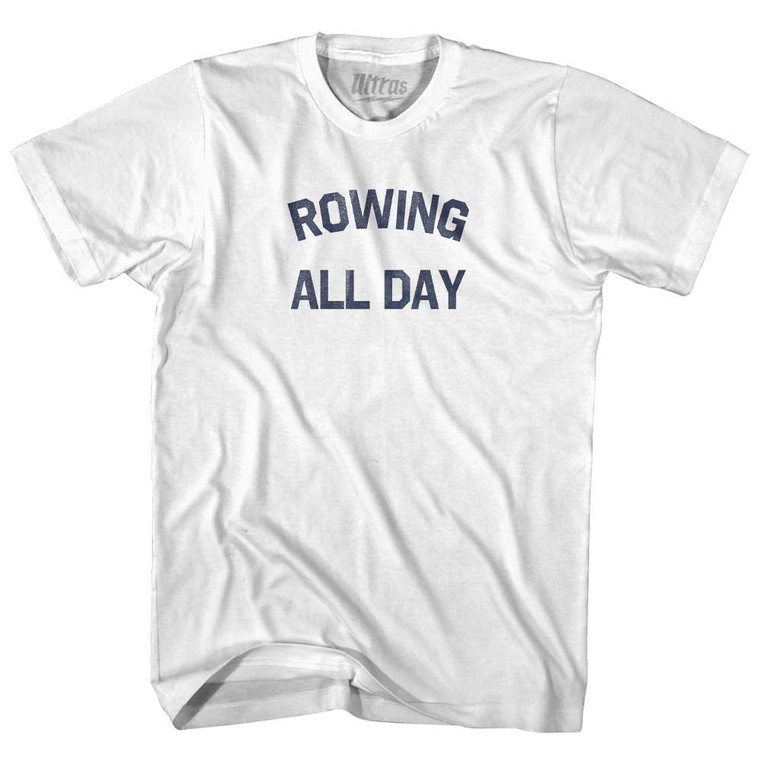 Rowing All Day Womens Cotton Junior Cut T-Shirt - White