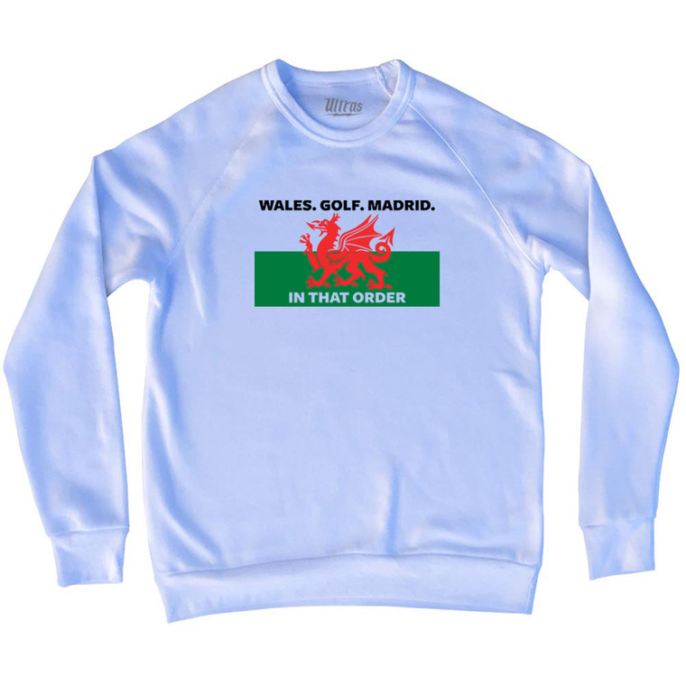 Wales Golf Madrid Adult Tri-Blend Sweatshirt - White