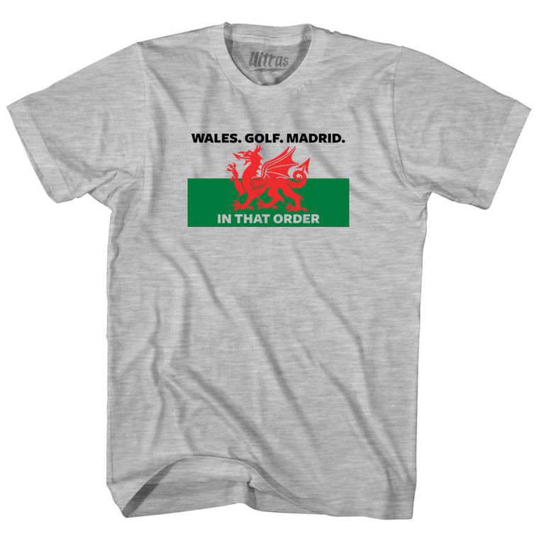 Wales Golf Madrid Youth Cotton T-shirt - Grey Heather