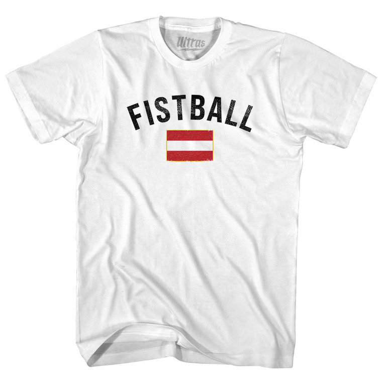 Austria Fistball Country Flag Womens Cotton Junior Cut T-Shirt - White