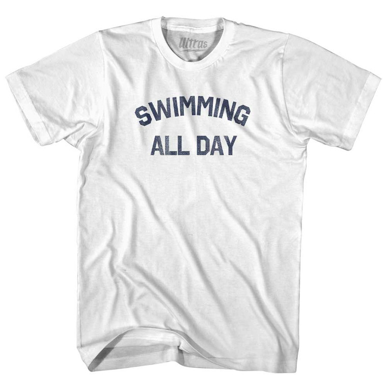 Swimming All Day Youth Cotton T-shirt - White