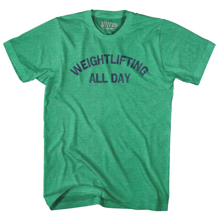 Weightlifting All Day Adult Tri-Blend T-shirt - Kelly Green