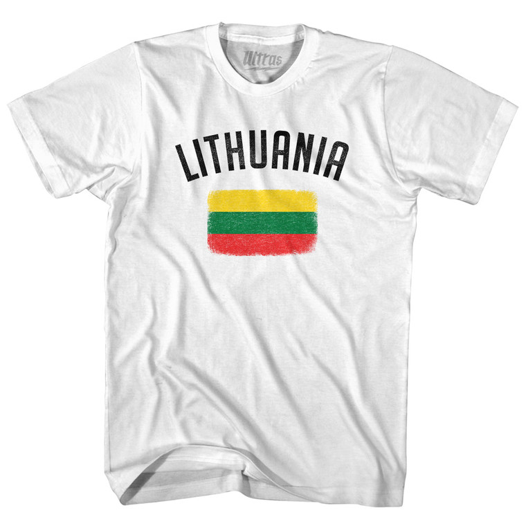 Lithuania Country Flag Heritage Adult Cotton T-shirt - White