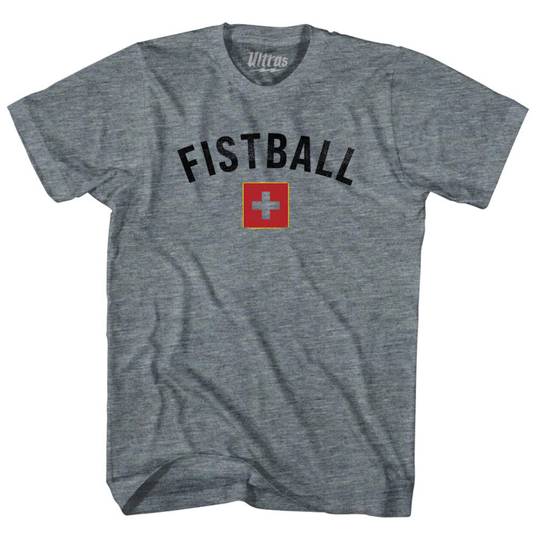 Switzerland Fistball Country Flag Youth Tri-Blend T-shirt - Athletic Grey