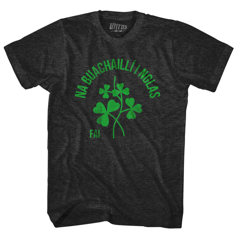 Ireland Soccer Clover Na Buachailli I Nglas Adult Tri-Blend T-shirt - Black