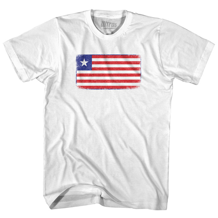 Liberia Country Flag Womens Cotton Junior Cut T-Shirt - White