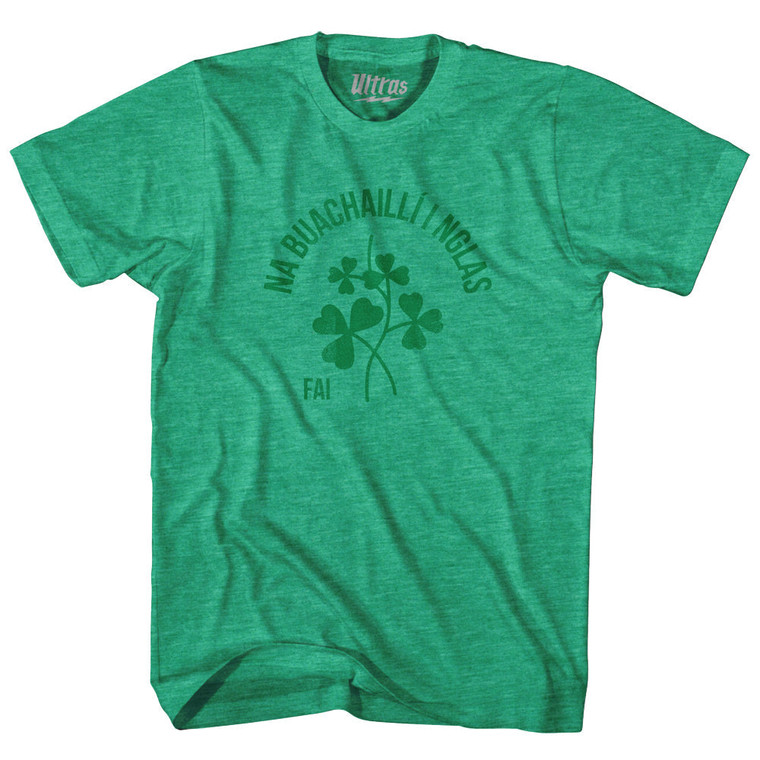 Ireland Soccer Clover Na Buachailli I Nglas Adult Tri-Blend T-shirt - Heather Kelly