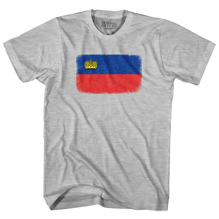 Liechtenstein Country Flag Womens Cotton Junior Cut T-Shirt - Grey Heather