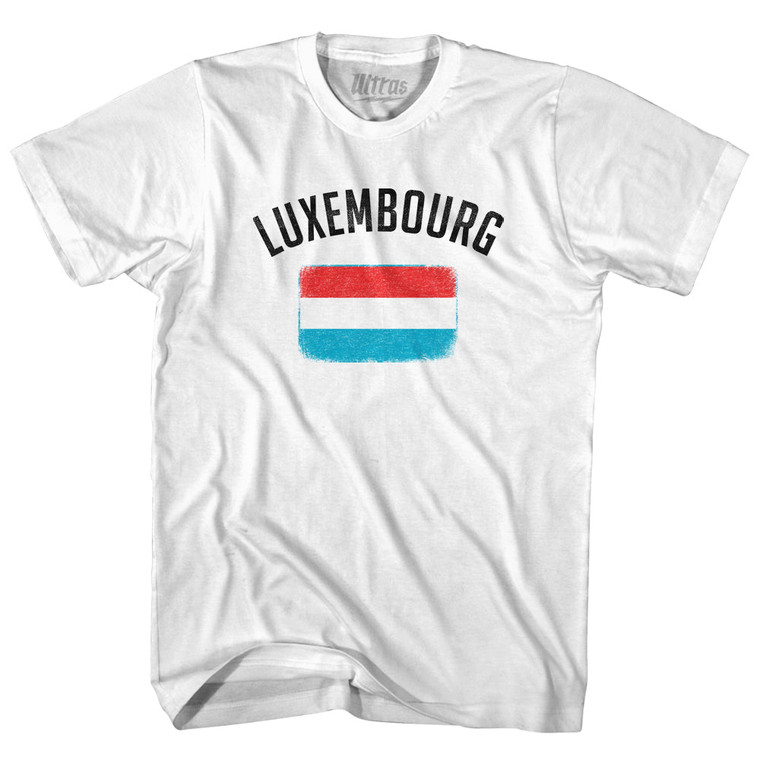 Luxembourg Country Flag Heritage Adult Cotton T-shirt - White