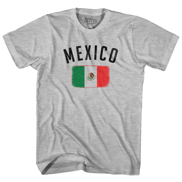 Mexico Country Flag Heritage Adult Cotton T-shirt - Grey Heather