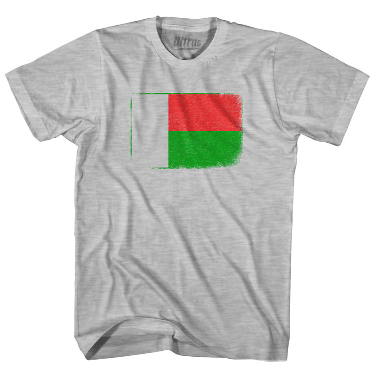 Madagascar Country Flag Womens Cotton Junior Cut T-Shirt - Grey Heather
