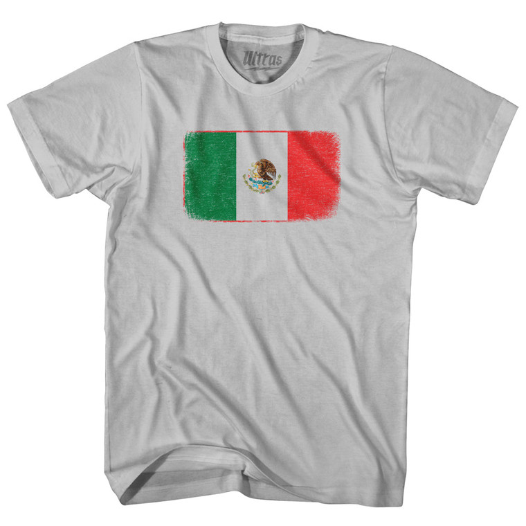 Mexico Country Flag Adult Cotton T-shirt - Cool Grey