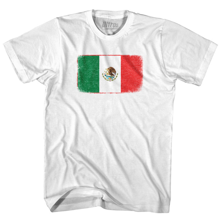 Mexico Country Flag Womens Cotton Junior Cut T-Shirt - White