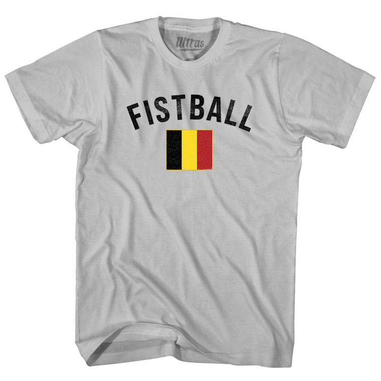 Belgium Fistball Country Flag Adult Cotton T-shirt - Cool Grey